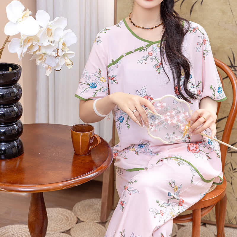 Rural Peony Summer Loungewear Set - image 1