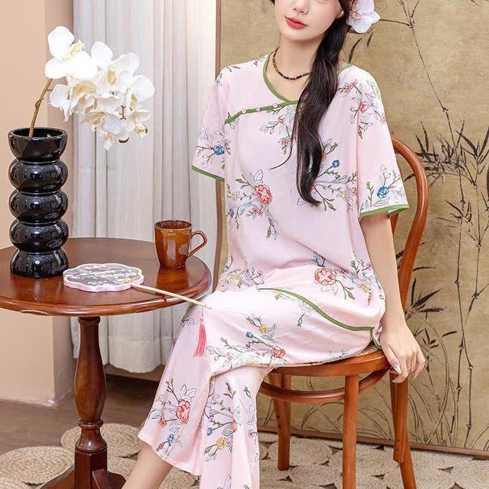 Rural Peony Summer Loungewear Set - image 3