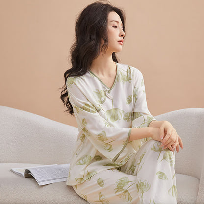 Knotted Buttons Refresh Floral Loungewear Set - XXL - image 0