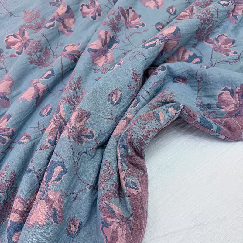 Elegant Floral Pure Cotton Double-layer Summer Quilt - image 4