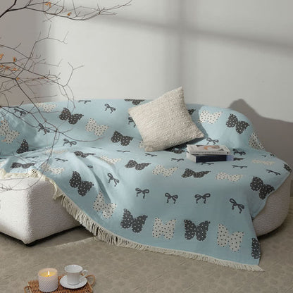 Butterfly Bowknot Pure Cotton Gauze Soft Tassel Quilt - image 9