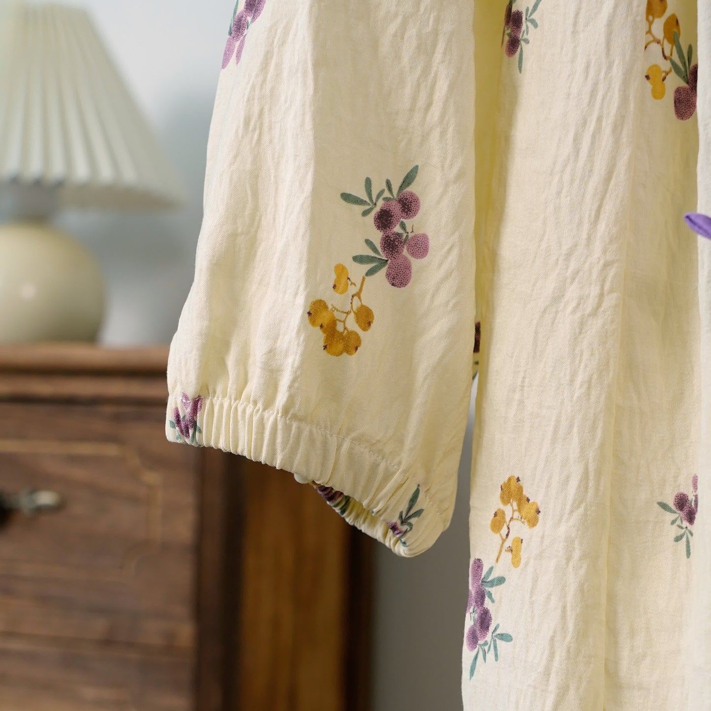 Rural Loquat V-neckline Soft Long Nightgown - image 3