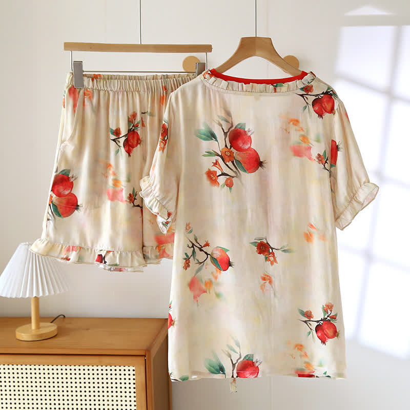 Pomegranate Print Bamboo Cotton Loungewear - image 1