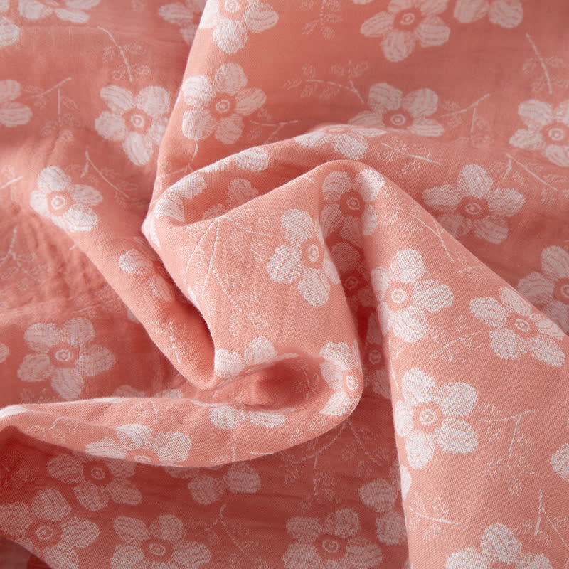 Retro Floral Cotton Yarn-dyed Jacquard Pajama Set - image 7