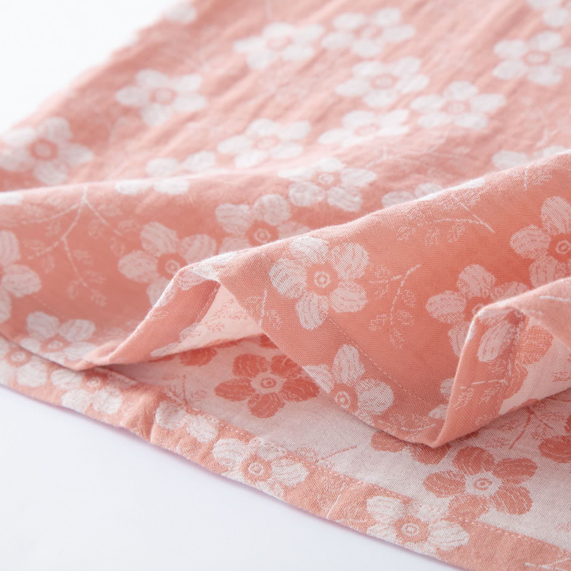 Retro Floral Cotton Yarn-dyed Jacquard Pajama Set - image 11