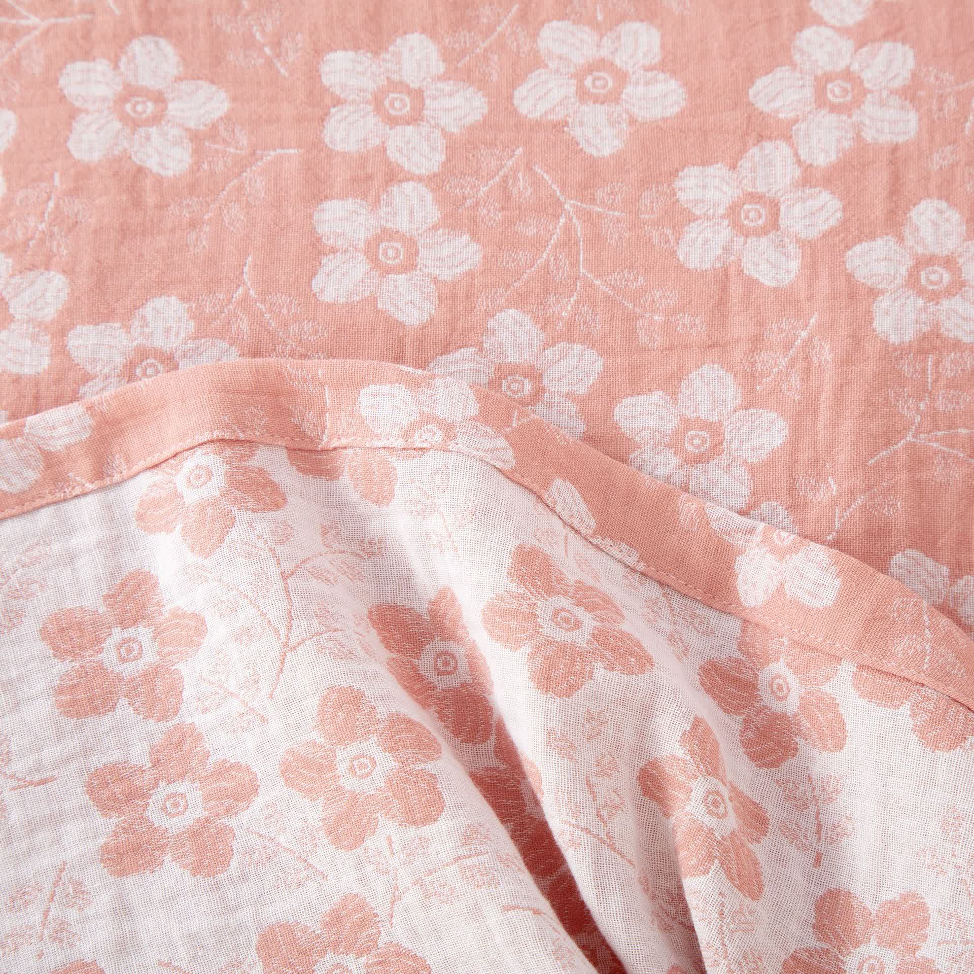 Retro Floral Cotton Yarn-dyed Jacquard Pajama Set - image 8
