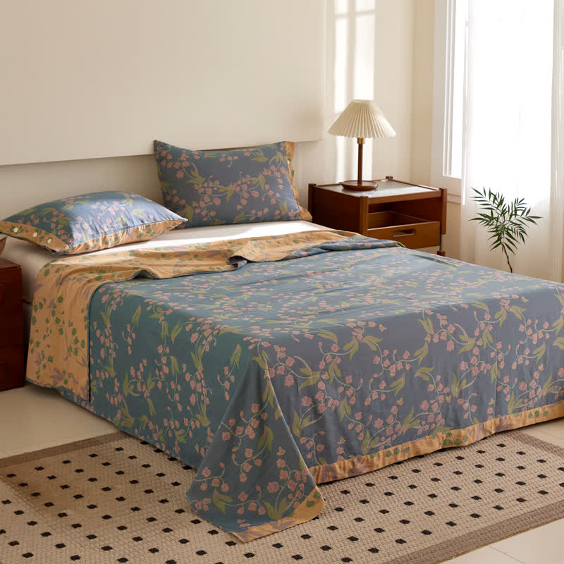 Campanula Cotton Jacquard Reversible Sheet Coverlet - image 1