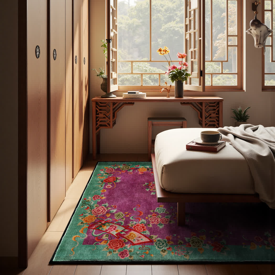 Vintage Rose Soft Washable Anti-slip Area Rug - image 4