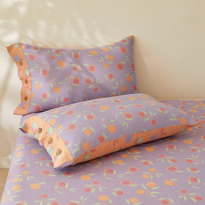 Orange Cotton Double-layer Yarn-dyed Jacquard Reversible Coverlet - image 2