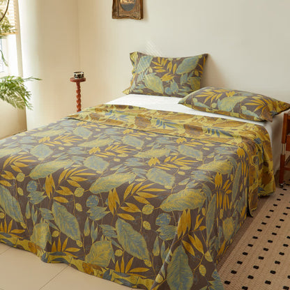 Leaf Cotton Jacquard Reversible Sheet Coverlet - image 1