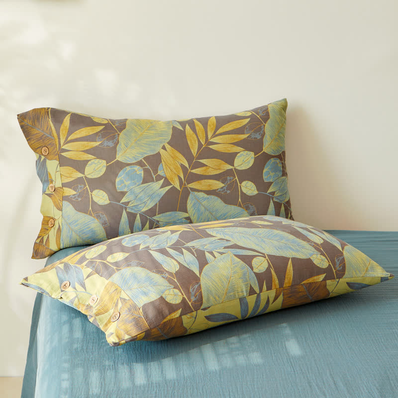 Leaf Cotton Jacquard Reversible Sheet Coverlet - image 2