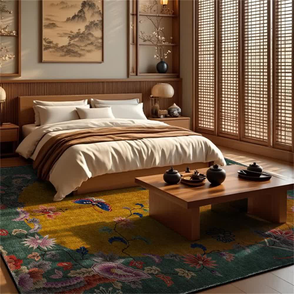  Anti-slip Floral Bird Foldable Area Rug - image 2