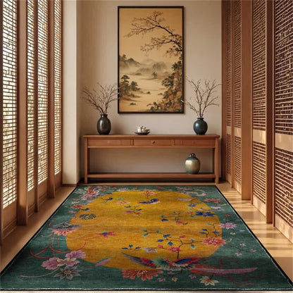  Anti-slip Floral Bird Foldable Area Rug - image 4