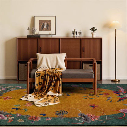  Anti-slip Floral Bird Foldable Area Rug - image 1