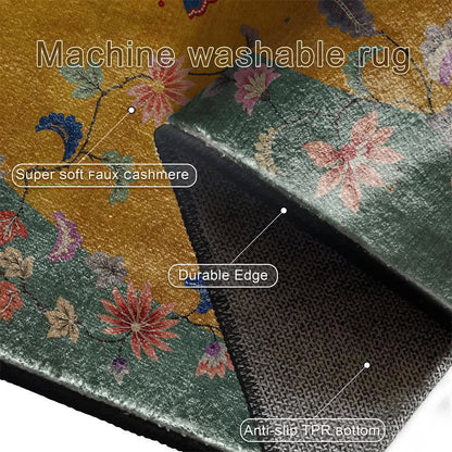  Anti-slip Floral Bird Foldable Area Rug - image 6
