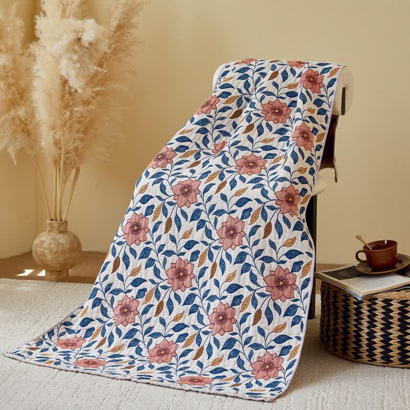 Floral Leaf Pure Cotton Gauze Absorbent Bath Towel - 31" x 63" - image 0