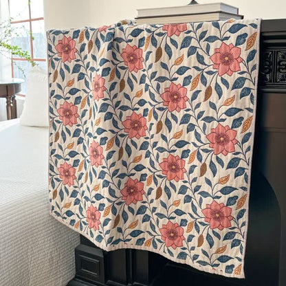 Floral Leaf Pure Cotton Gauze Absorbent Bath Towel - image 2