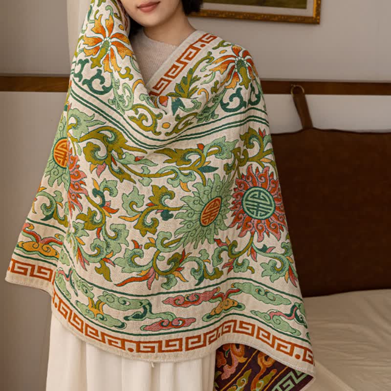 Retro Floral Pure Cotton Gauze Absorbent Bath Towel - image 2