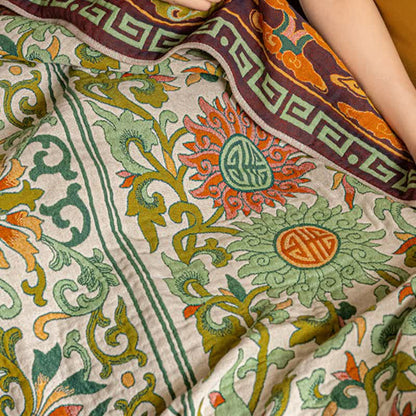 Retro Floral Pure Cotton Gauze Absorbent Bath Towel - image 8