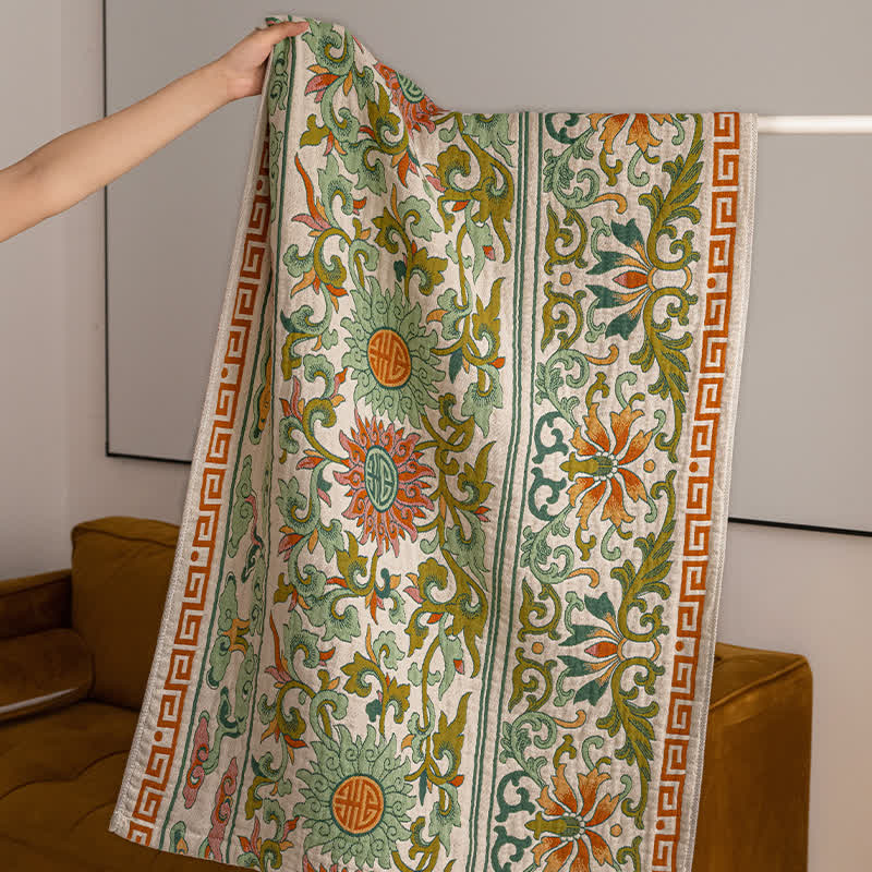 Retro Floral Pure Cotton Gauze Absorbent Bath Towel - image 7