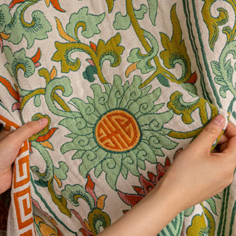 Retro Floral Pure Cotton Gauze Absorbent Bath Towel - image 9