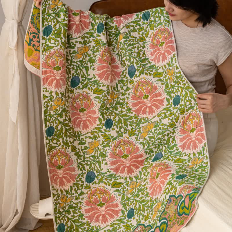 Pastoral Floral Pure Cotton Gauze Absorbent Bath Towel - image 3