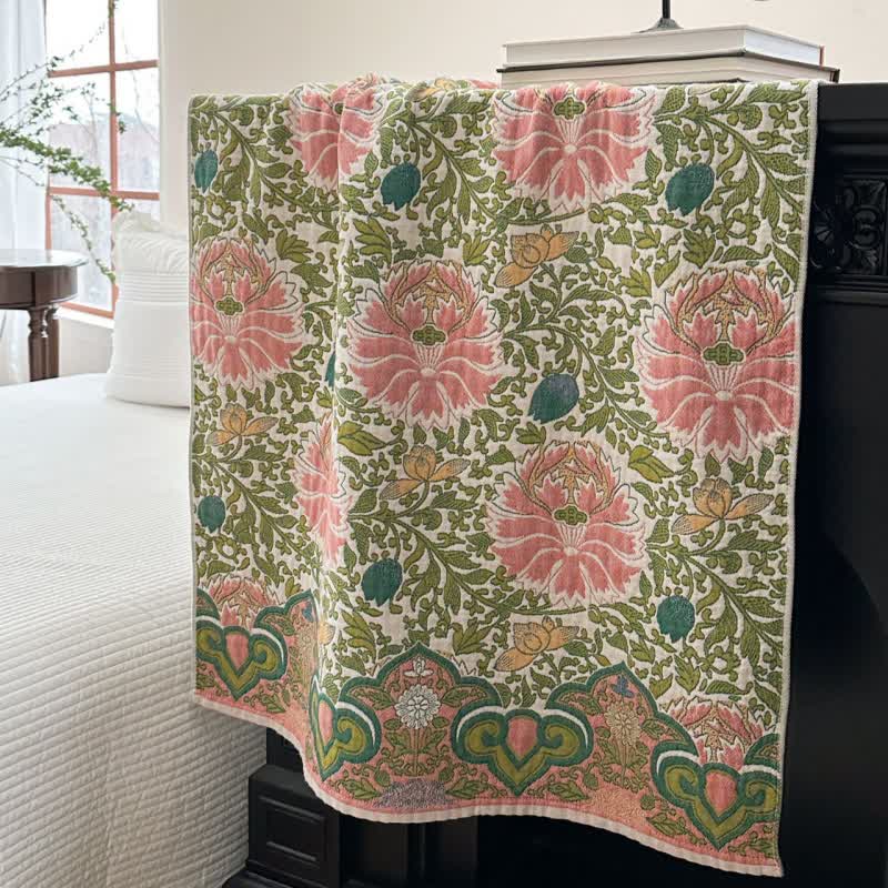Pastoral Floral Pure Cotton Gauze Absorbent Bath Towel - image 6