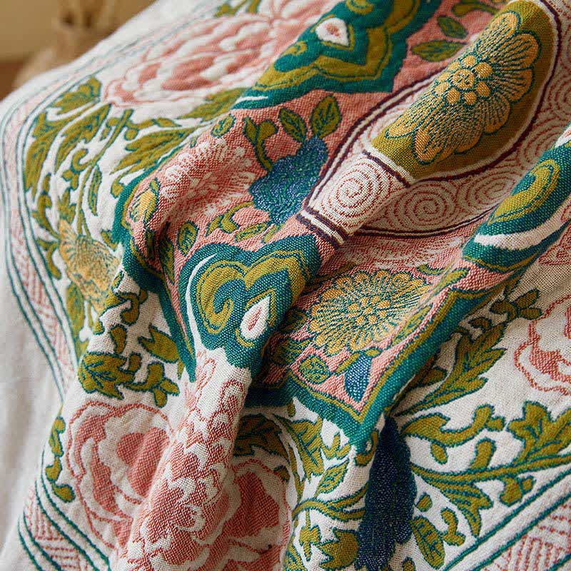 Elegant Floral Pure Cotton Gauze Absorbent Bath Towel - image 5