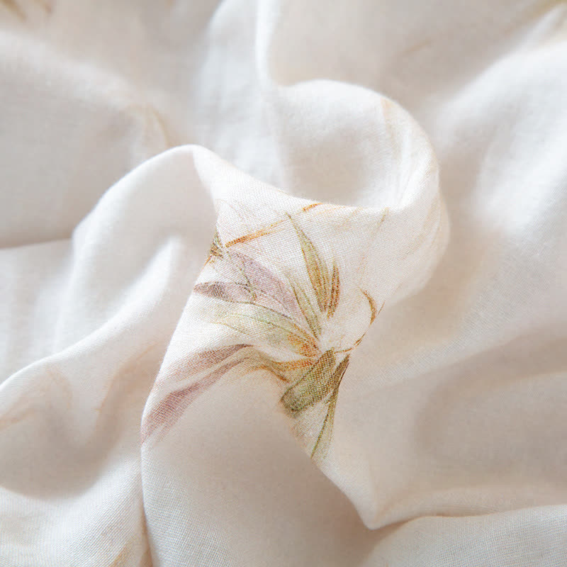 Vintage Bamboo Print Cotton Gauze Beaded Button Loungewear Set - image 7