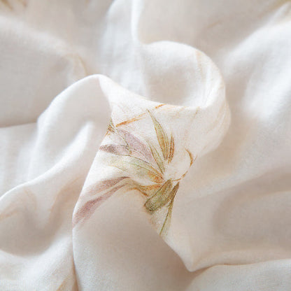 Vintage Bamboo Print Cotton Gauze Beaded Button Loungewear Set - image 7