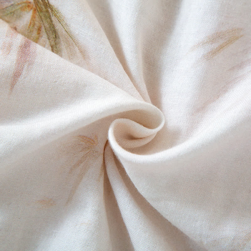 Vintage Bamboo Print Cotton Gauze Beaded Button Loungewear Set - image 13