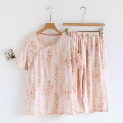 Rustic Rose Bamboo Fiber Short Sleeve Pajama Set - Pink - XL - image 1