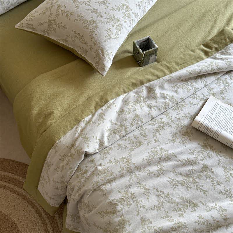 Branch Leaf Cotton Yarn-dyed Jacquard Summer Quilt - image 3