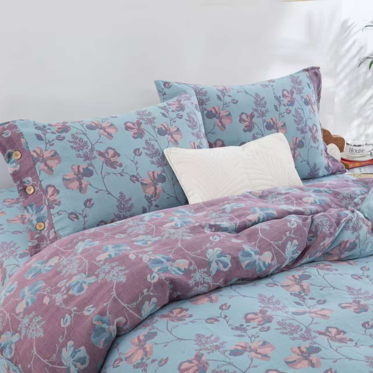 Blooming Flowers Cotton Gauze Bedding Set (4PCS) - image 3