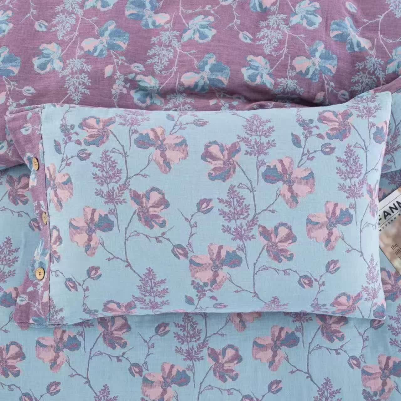 Blooming Flowers Cotton Gauze Bedding Set (4PCS) - image 6