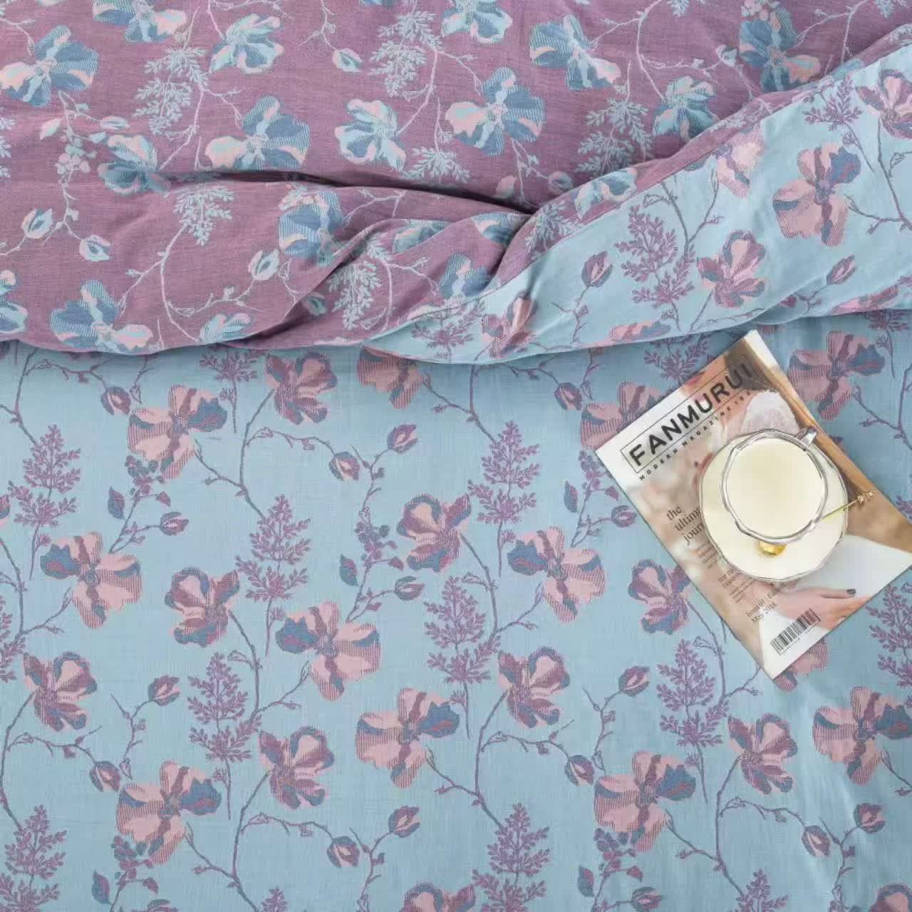 Blooming Flowers Cotton Gauze Bedding Set (4PCS) - image 7