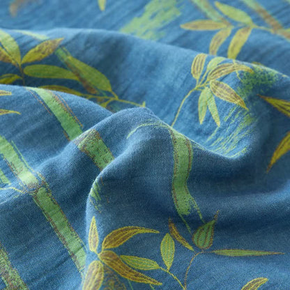 Bamboo Plant Cotton Gauze Reversible Bedding Set (4PCS)  - image 10