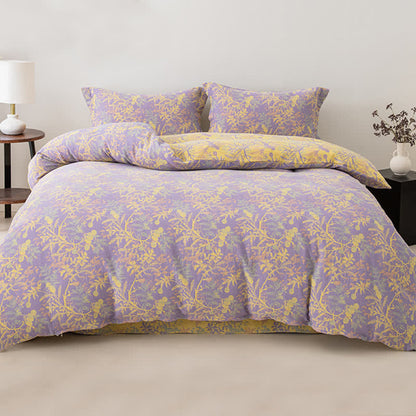 Double Layers Gauze Floral Bedding Set (4PCS) - image 1