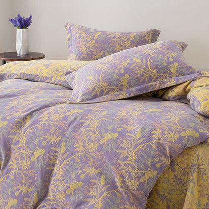 Double Layers Gauze Floral Bedding Set (4PCS) - image 4
