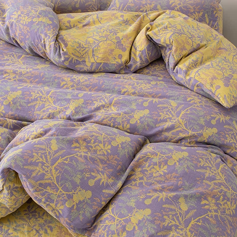 Double Layers Gauze Floral Bedding Set (4PCS) - image 5