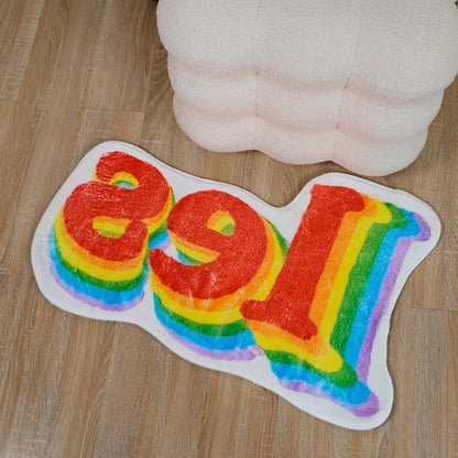Rainbow Letters Soft Fleece Non-slip Bath Mat - image 0