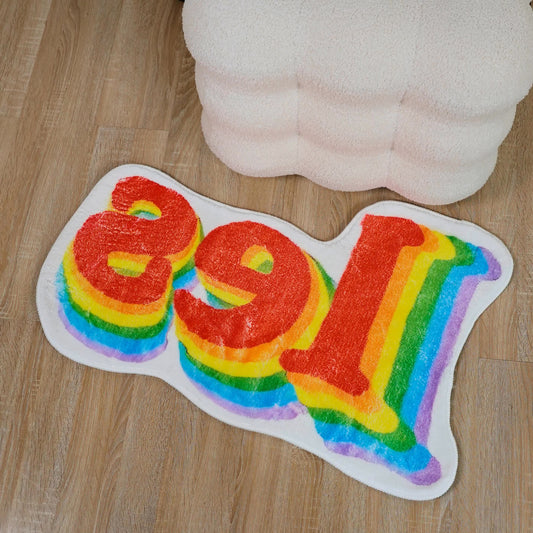 Rainbow Letters Soft Fleece Non-slip Bath Mat - image 0