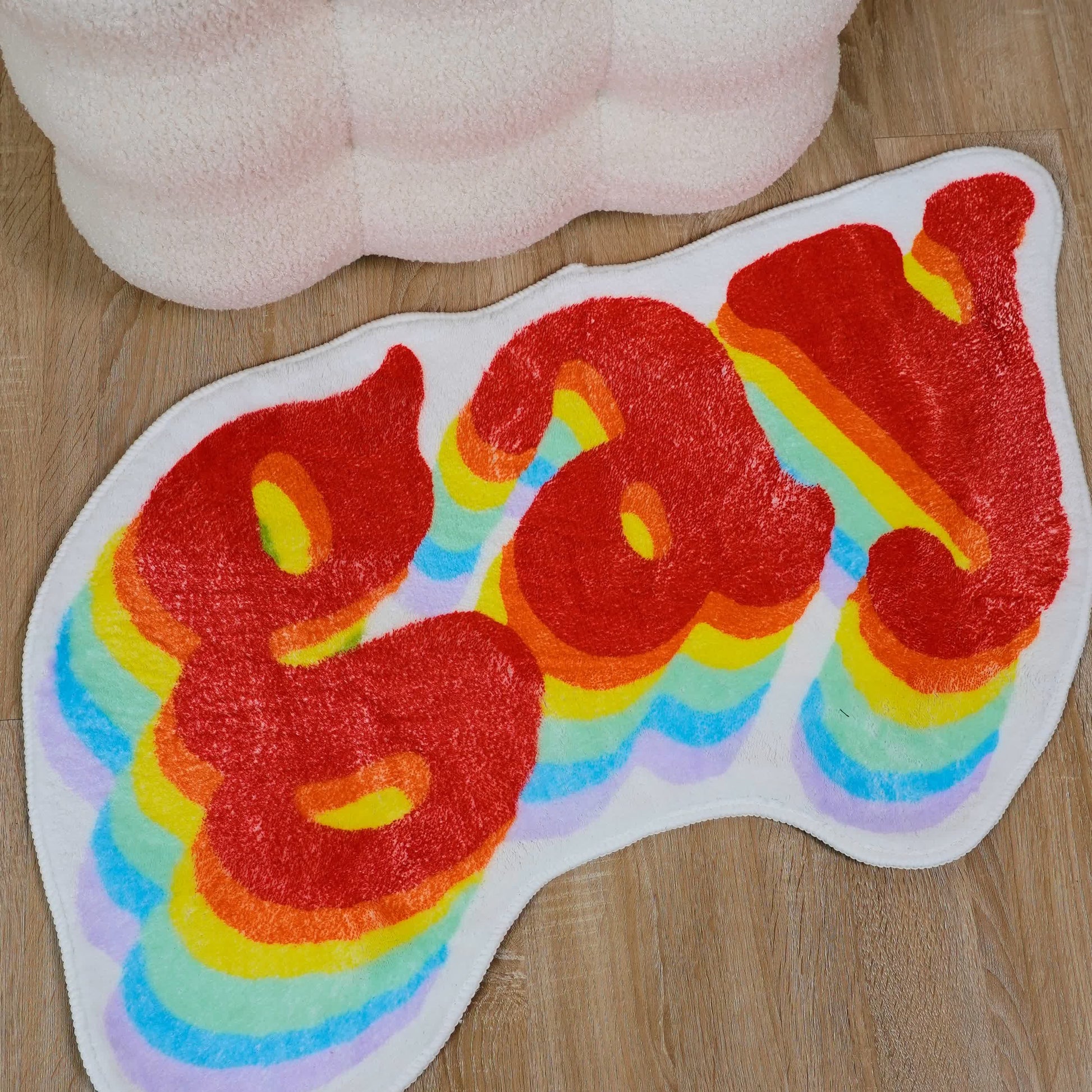Rainbow Letters Soft Fleece Non-slip Bath Mat - B - 19" x 31" - image 5
