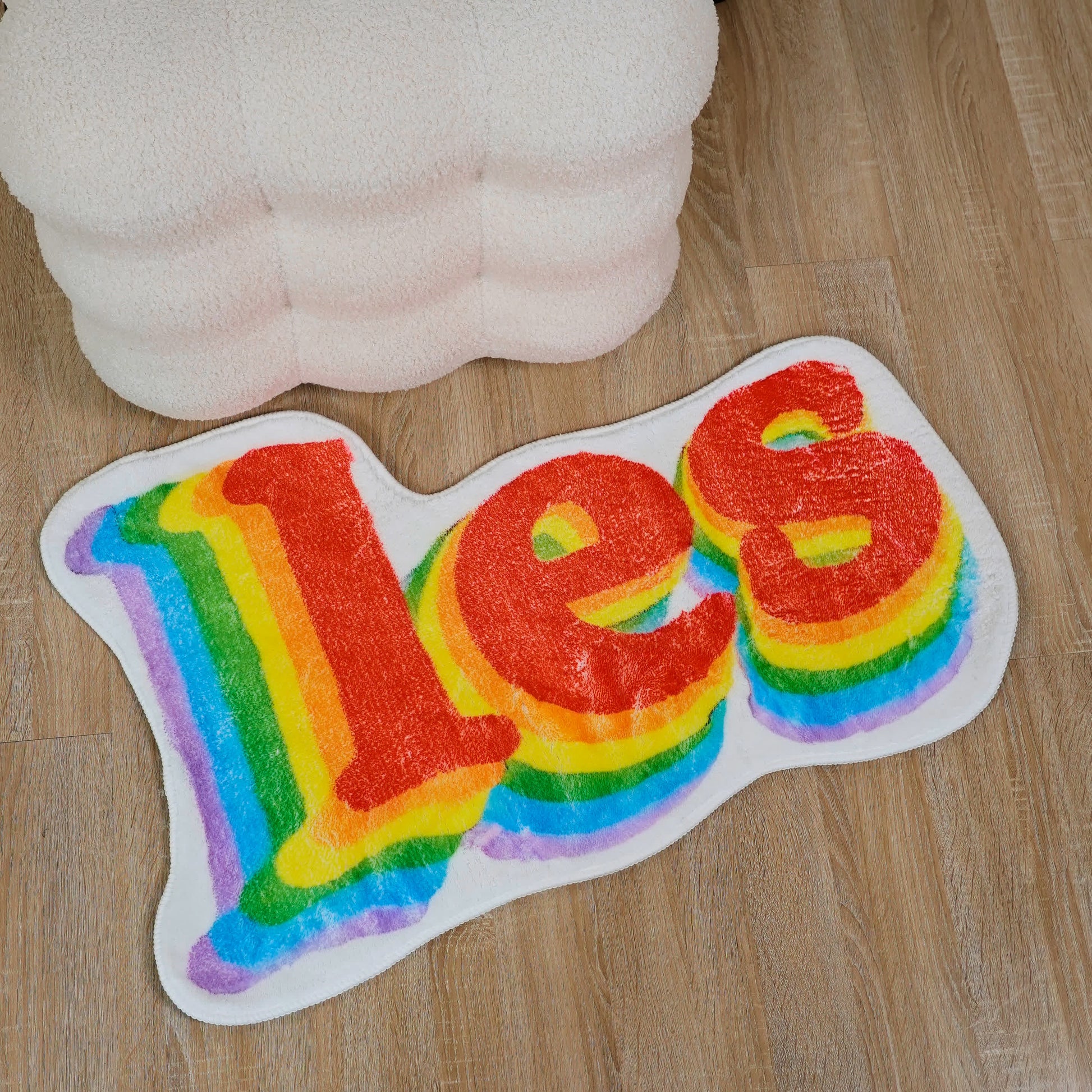 Rainbow Letters Soft Fleece Non-slip Bath Mat - A - 19" x 31" - image 1