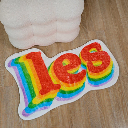 Rainbow Letters Soft Fleece Non-slip Bath Mat - A - 19" x 31" - image 1
