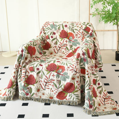 Pine Print Cotton Gauze Reversible Quilt - image 3