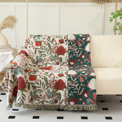 Pine Print Cotton Gauze Reversible Quilt - image 2