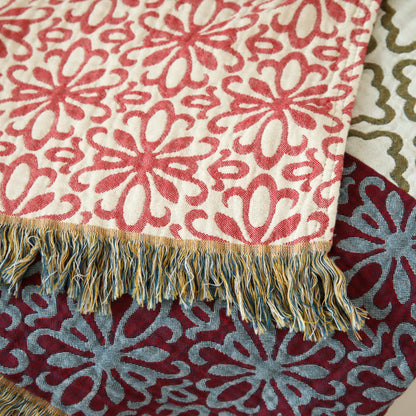 Striped Floral Cotton Gauze Reversible Blanket - image 2