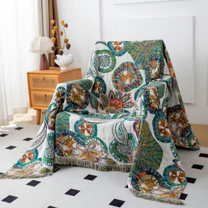 Plant Print Cotton Gauze Reversible Blanket - image 0
