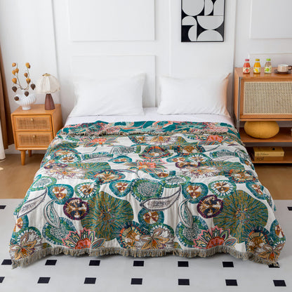 Plant Print Cotton Gauze Reversible Blanket - image 2